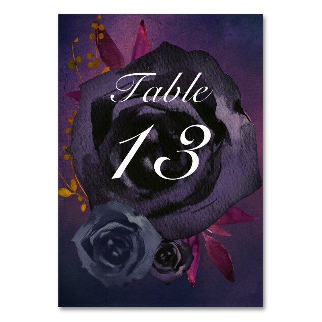 Moody Lila Black Fall Wedding Bordsnummer (Framsidan)