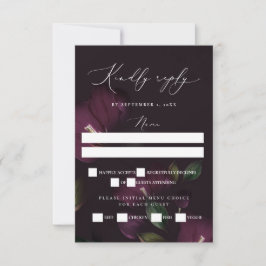 Moody Lila Blooms Gothic Bröllop OSA Kort