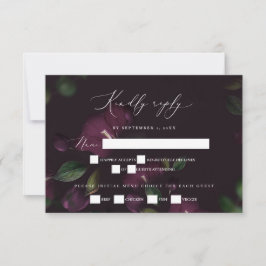 Moody Lila Blooms Gothic Bröllop OSA Kort