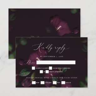 Moody Lila Blooms Gothic Bröllop OSA Kort