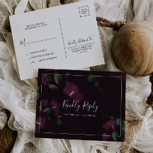 Moody Lila Blooms Mönster Enkel OSA Postkort
