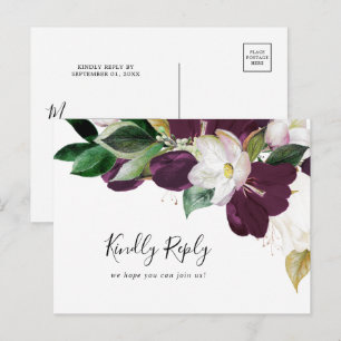 Moody Lila Blooms Sång Request OSA Postcard Inbjudan Vykort
