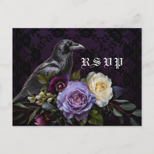 Moody Lila Gothic Garden Kråka OSA vykort
