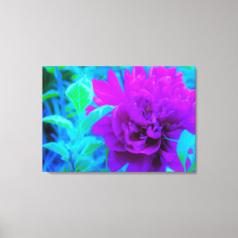 Moody Lila Peony med vackra Weigela Foliage Canvastryck