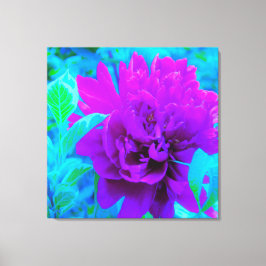 Moody Lila Peony med vackra Weigela Foliage Canvastryck