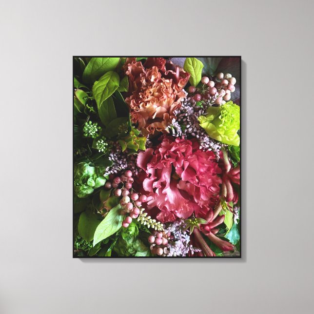 Moody Lisianthus Botanical Canvas Print (Framsida)