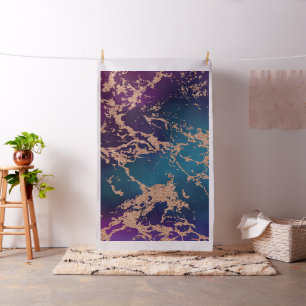 Moody Luxe Marble Djup Lila och Teal Ro Guld Tyg
