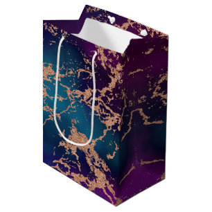 Moody Luxe Marmor Djup Lila och Teal Roséguld