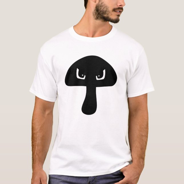 Moody Mad Mushroom Ansikte Silhouette T Shirt (Framsida)