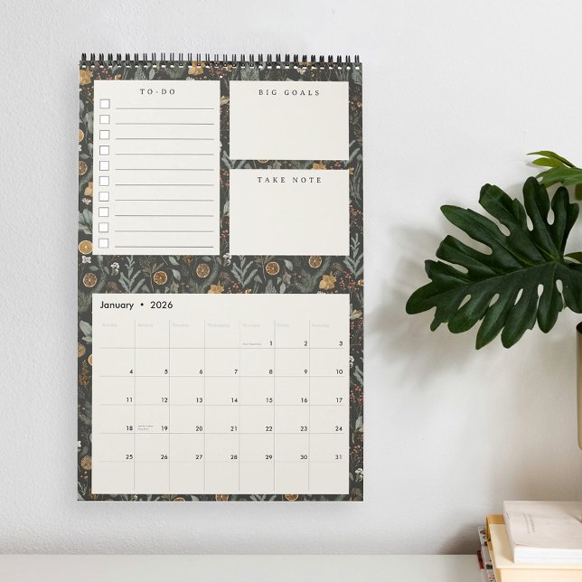Moody månatlig plan för Botaniskt Mönster Kalender (Skapare uppladdad)