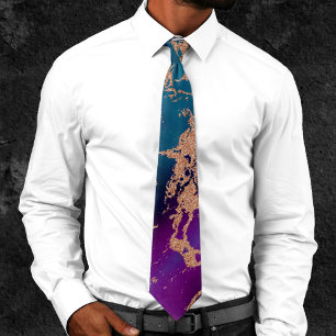 Moody Marble Deep Luxe Purple Teal Rose Gold Nec Slips