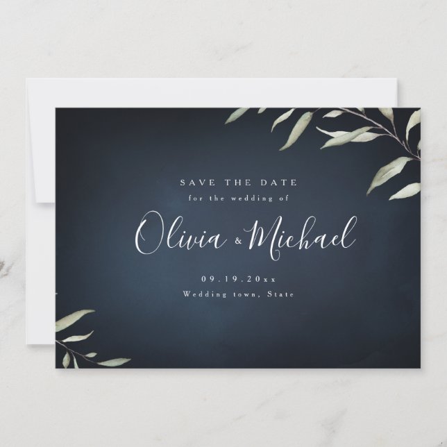 Moody marin minimalt grönt spara datum spara datumet (Framsida)