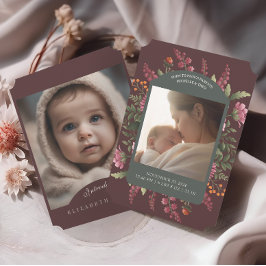 Moody meddelande om fallande Blommigt två foto Inbjudningar