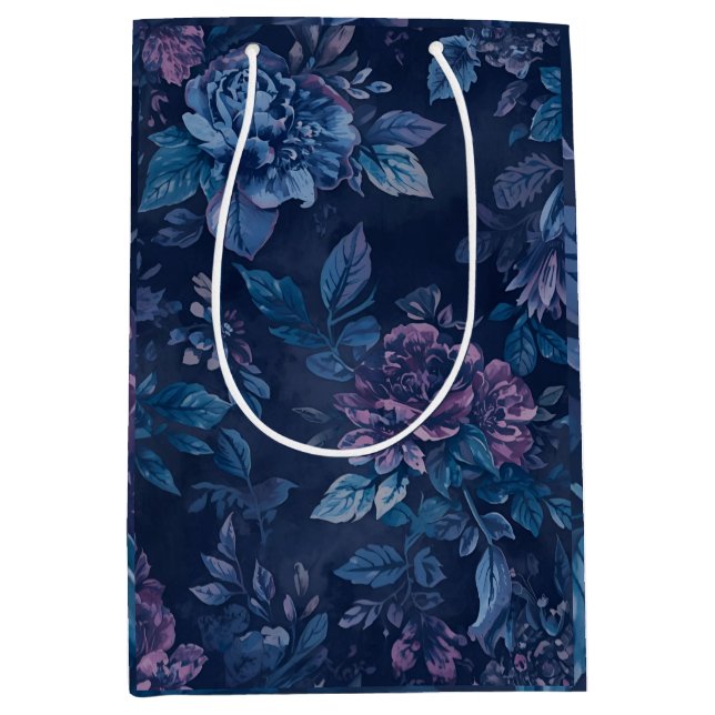 Moody Midnight Floral Wine Carrier (Framsidan)