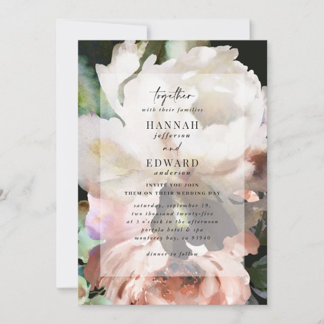 Moody modern klassens mörk faller vinterbröllop (Framsida)