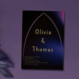 Moody, modern, minimalistisk text Bröllop Inbjudningar