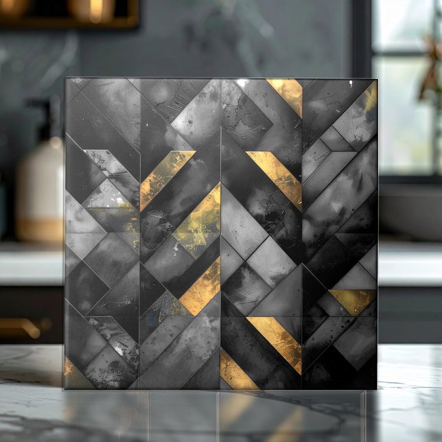 Moody Modern Mosaic Black ID1185 Kakelplatta (Skapare uppladdad)