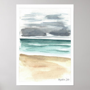 Moody moln över havet poster