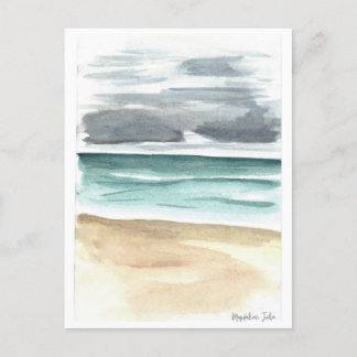 Moody moln över havet vykort