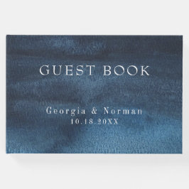 Moody Mörk Blått vattenfärg Tvättar Bröllop Gästböcker