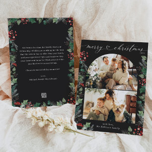Moody Mörk Boho Multi Photo Arch-jul Julkort