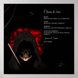 Moody mörk - menyskylt för getskalle poster