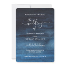 Moody Mörk Vattenfärgad marinblått Bröllop