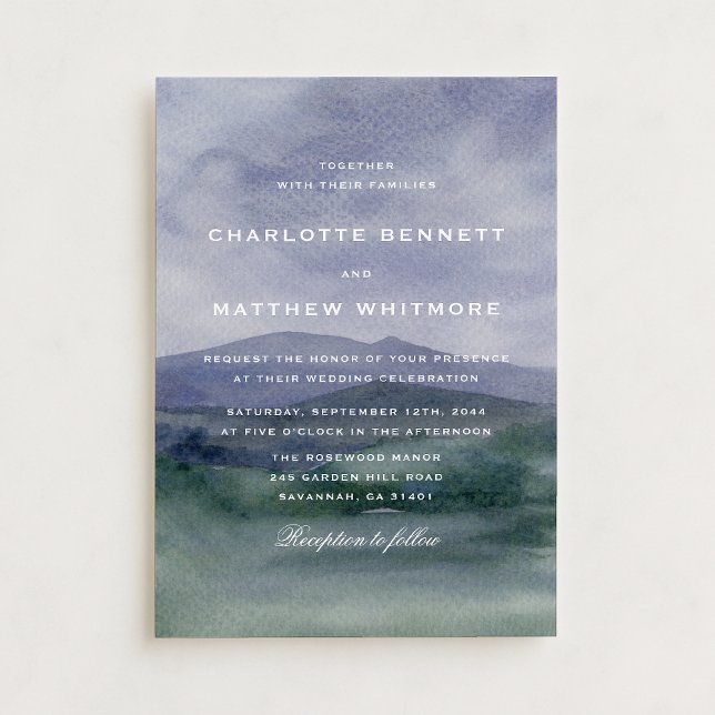 Moody Mountain Landscape Wedding Invitation Inbjudningar (Skapare uppladdad)