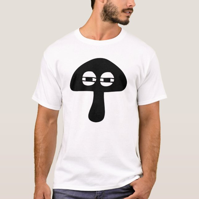 Moody Mushroom Ansikte Silhouette är inte lättläst T Shirt (Framsida)