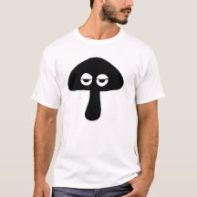 Moody Mushroom Ansikte Silhouette