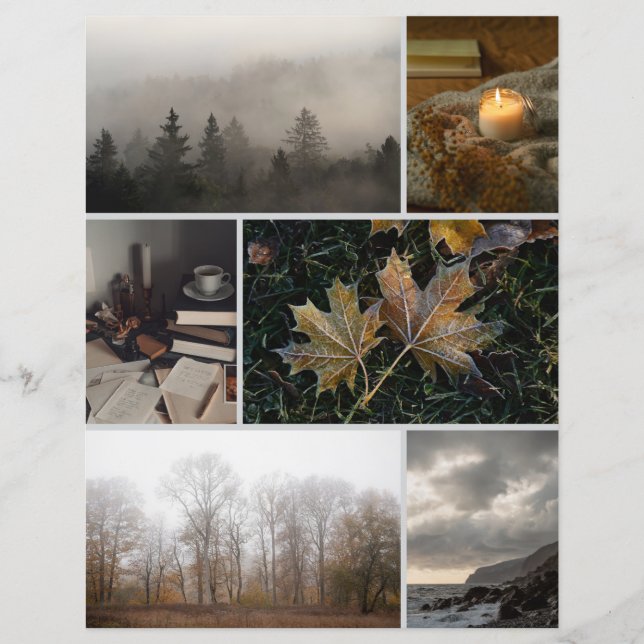 Moody November themed Collage Scrapbooking Paper (Framsida)