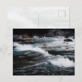 Moody ocean waves, art photo vykort