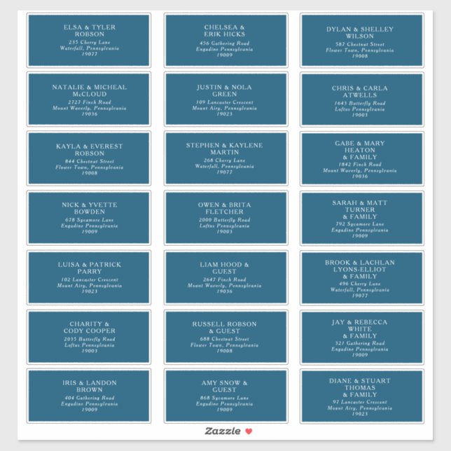 Moody oceanen Bröllop Guest Adress Klistermärken (Ark)