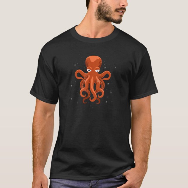 Moody Octopus  Ocean Sea Animal Creature T Shirt (Framsida)