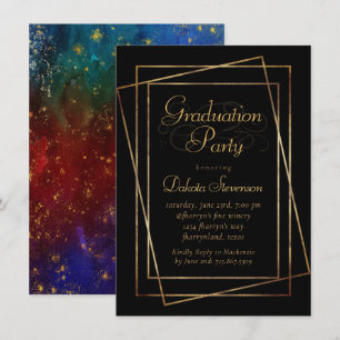 Moody ombudsmannen   Blue Jewel Tone Guld Star Gra Inbjudningar