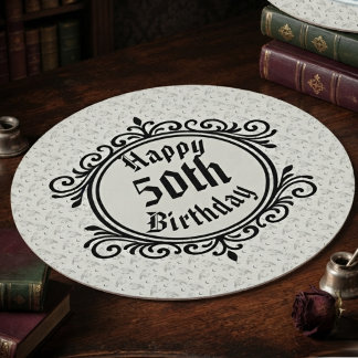 Moody Onyx Baroque 50-årsfirande Underlägg Papper Rund