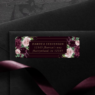 Moody Passion Dramatisk Lila Vin RosAdress Returadress Etikett