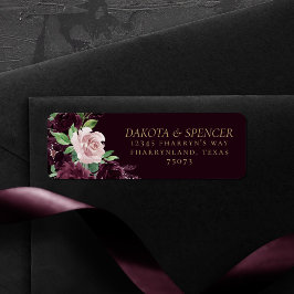 Moody Passion | Dramatisk Lila Vin RosAdress Returadress Etikett