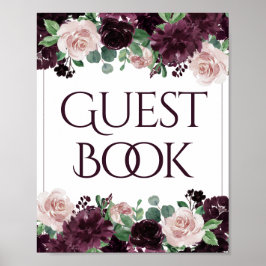 Moody Passion | Dramatiskt lila gästbokssignering Poster