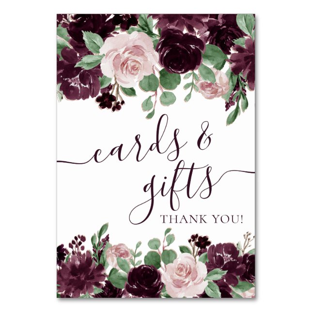 Moody passioner | Dramatisk Lila Vin Garland Gift Bordsnummer (Framsidan)