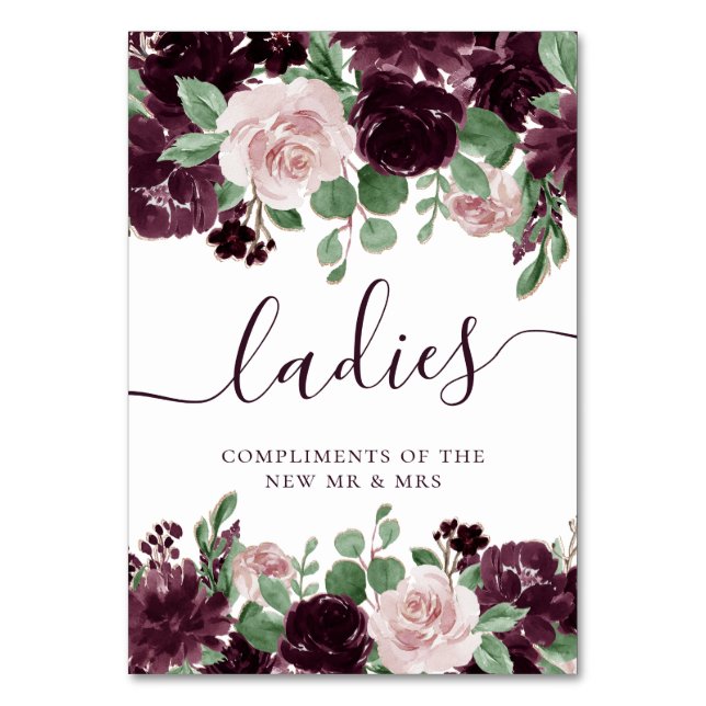 Moody passioner | Dramatiska Lila Vin Ro-fördrag Bordsnummer (Framsidan)