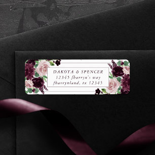 Moody Passions Dramatisk Lila Vin Rosadress Returadress Etikett