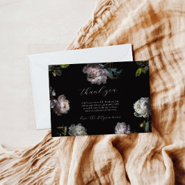 Moody Peony Dark Floral Baby Shower Tack Kort