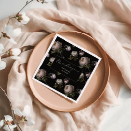 Moody Peony Flowers Baby Shower  Pappersservett