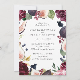 Moody plommonsvarare för Blommigt och fikonrepetit Inbjudningar