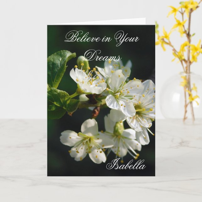 Moody Plum Blossom | Dark Botanical Art Floral Car Kort (Gul blomma)