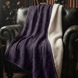 Moody Plum Gotisk Damaskmönster