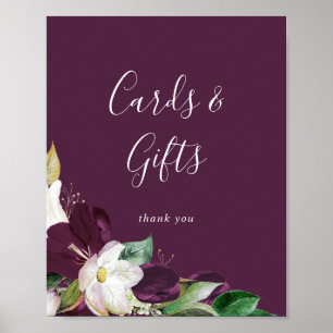 Moody Purple Blommor Plommon Kort och Presentkor Poster