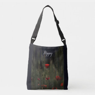 Moody röd vallmo, Tote Kor Bag Axelväska