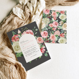 Moody Rose | Romantiska vårblommor Bröllop Inbjudningar
